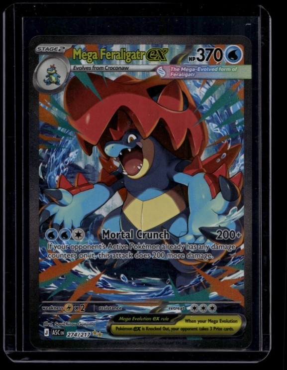 Pokemon TCG Mega Feraligatr ex 274/217 Ascended Heroes Special Illustration NM