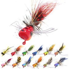 Popper-Flies-for-Fly-Fishing-Topwater-Panfish-Bluegill-Bass-Poppers Flies Bug...