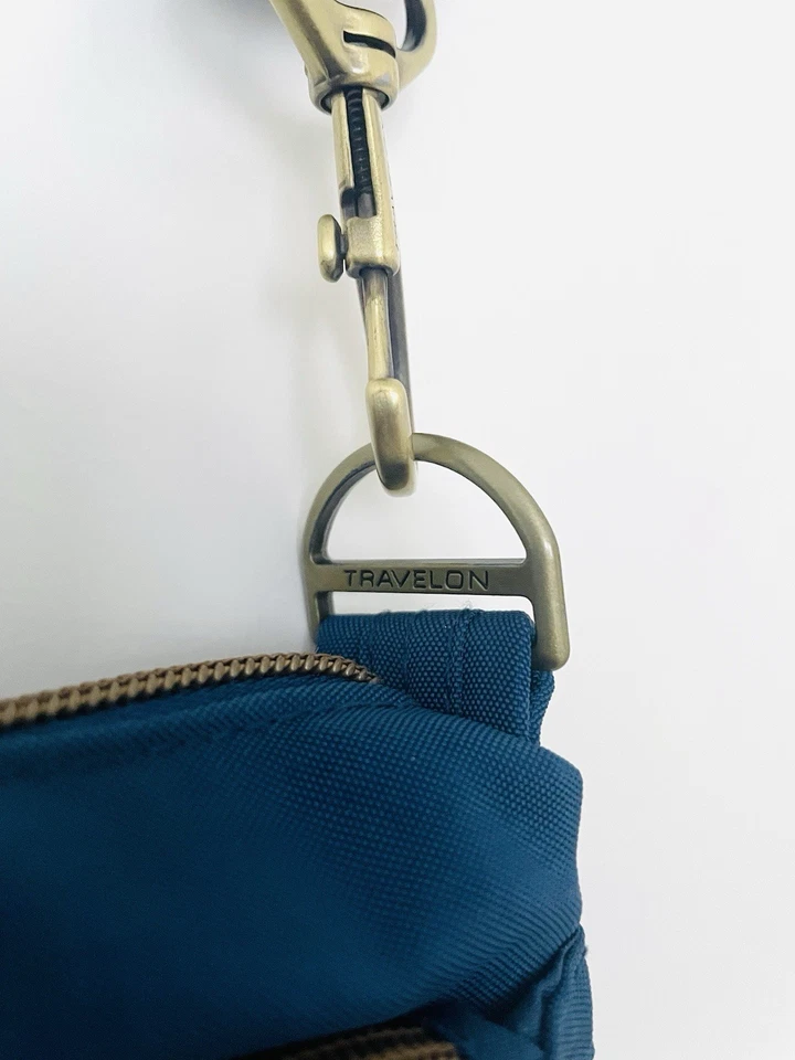 Travelon Anti-theft Signature 3 Compartment Women's Crossbody Travel Bag Ocean - Image 4 of 4