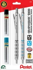 GraphGear 1000 Drafting Mechanical Pencil Metal 0.5mm 0.7mm with Refills
