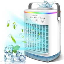 3 in 1 Portable Air Cooler Fan LED Night Light Humidifier Small Air Conditioner