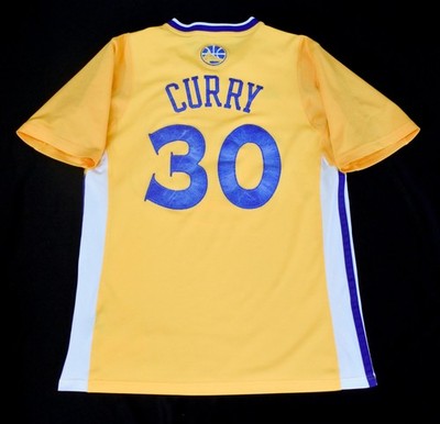 Stephen Curry Warriors Adidas Jersey Swingman Sleeves Yellow 2013
