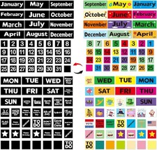 Magnetic Calendar Numbers Double-sided Week and Holiday Magnets Labels for C...