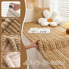 Anti-Slip Sofa Cushions Thicken Warm Stripe Flannel Sofa Pad Living Room Towel