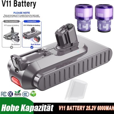 Für Dyson V11 Absolute V11 Complete Click-in 6,0Ah Akku / V15 Detect Filter DE