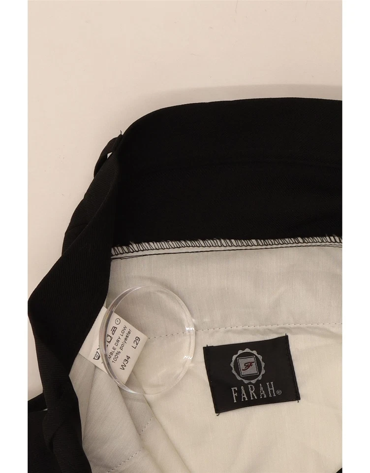 FARAH Womens Straight Casual Trousers W34 L29 Black Polyester CR03 - Image 3 of 3