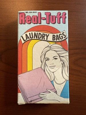 #ad #ad Vintage Real Tuff Laundry Bag NOS Retro 25¢ Box 17” x 34” Vend Rite $12.75