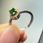 925 Sterling Silver Ring Oval 6x4mm Natural Diopside Gemstone Zircon Women Cute — photo 7
