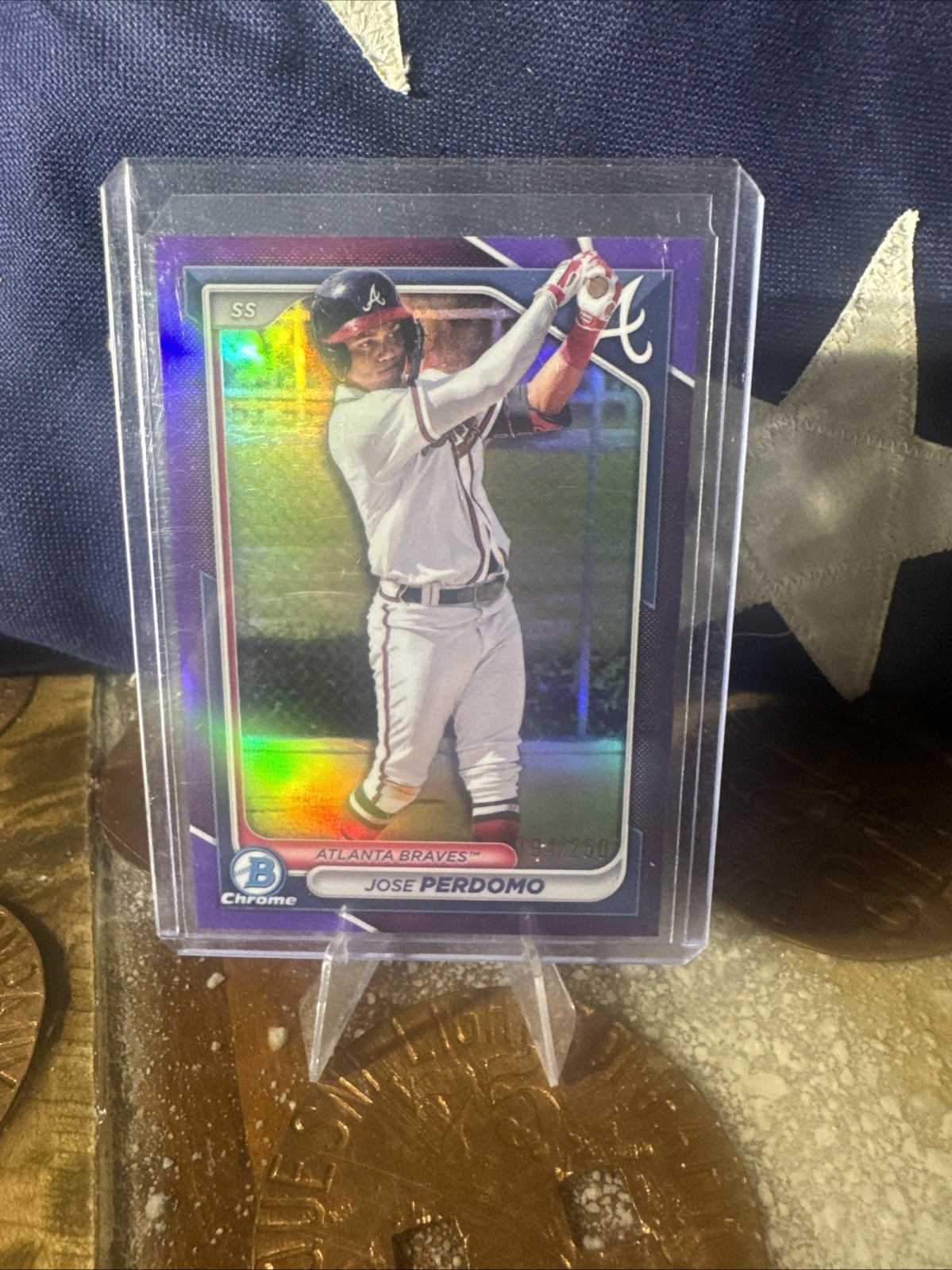2024 Bowman Chrome - Prospects Jose Perdomo #BCP-220 Purple Refractor /250 (RC)