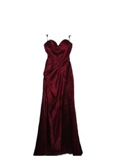 Red Satin Sweetheart Neck Lace-Up Back Long Spaghetti Strap Formal Gown Dress