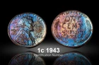 1943 Lincoln Cent Penny Toned Nice Colors T11482