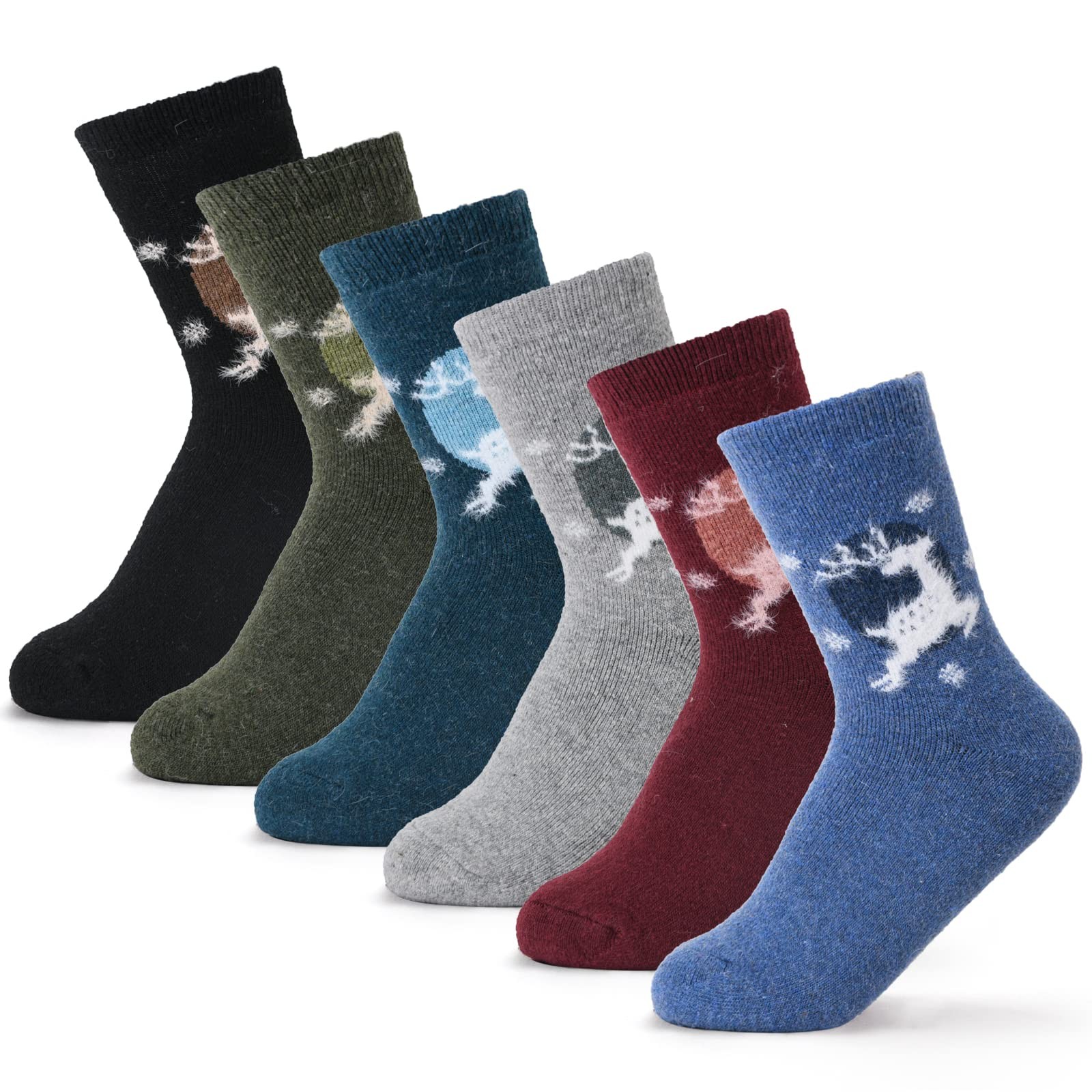 6 Pairs Womens Fuzzy Thermal Winter Slipper Socks