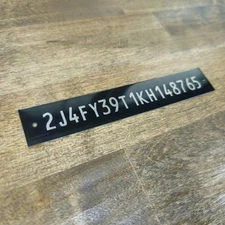 .75"x4.5" Custom Engraved Serial Number Plate Data Identification Tag HIN