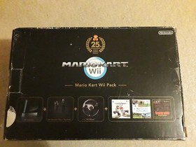 Nintendo Wii Black 25th Anniversary Mario Kart Pack with Donkey Kong NES - Boxed