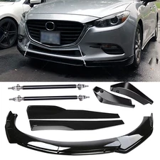 For Mazda 2 3 5 6 Front Bumper Lip Splitter Spoiler Body Kit Side Skirt Glossy