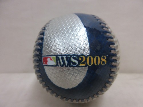 2008 World Series MLB Philadelphia Phillies Souvenir Rawlings Silver Baseball - Picture 3 of 6