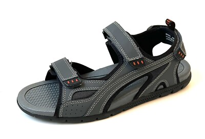 Bass HANG TEN Gray Leather Sport Sandals Men's 10 New￼