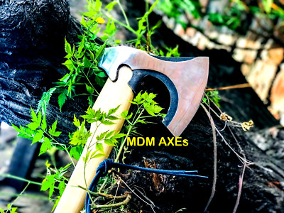 Viking Axes Custom Handmade Carbon Steel Wood Shaft Camping Axe Birthday Gift