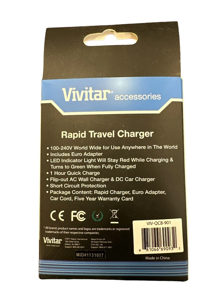 威达快速旅行充电器 - 兼容带奥林巴斯、宾得、尼康、索尼、理光 — 第 2/3 张图片