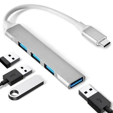 USB C to USB Hub, USB C to USB A 3.0 Adapter, 4 Ports Type C to USB Adapter