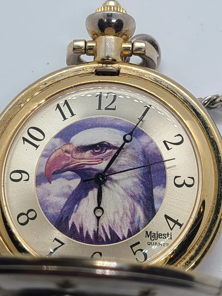 Majesti bald eagle pocket watch New Battery Working Nice Looking