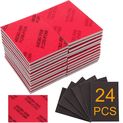 24 Pcs 320-2500 Grit Sanding Sponge Set, Ultra Fine Foam Sanding Pads, Wet Sandi