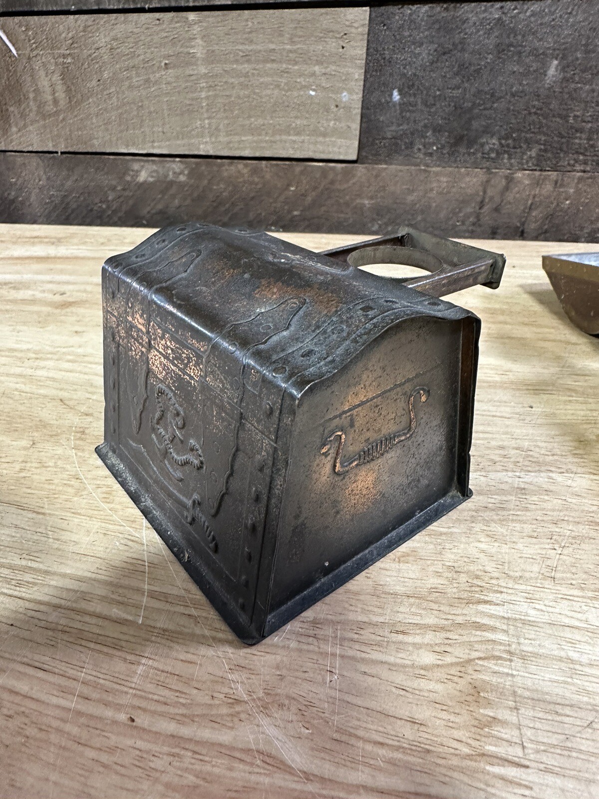 Vintage Lot Of 3 Metal Pirate Treasure Chest Bank E.J. Kahn And Coin