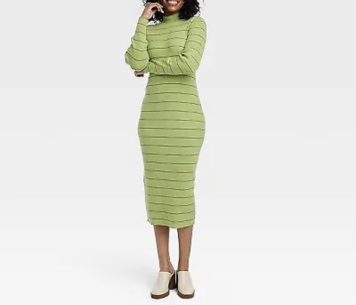 House of Aama High Neck Maxi Knit Dress Green Stripes Size Small NWT | eBay House of Aama High Neck Maxi Knit Dress Green Stripes Size Small NWT | eBay