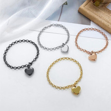 316L Stainless Steel Cremation Ashes Keepsake Heart Pendant Bracelet
