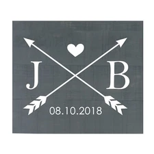 Custom Wooden Pallet Wall Art Home Decor -  J & B (Arrow)