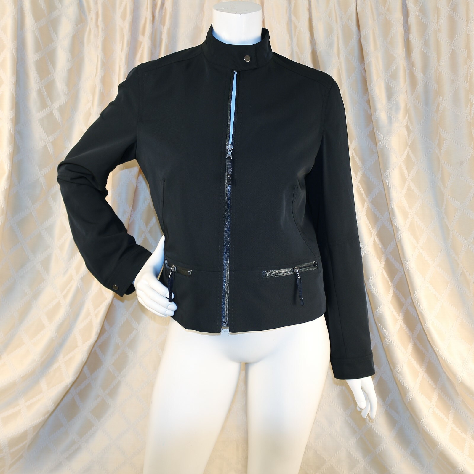 DALIA Black Solid Elbow Patch Polyester Blend Wom… - image 10