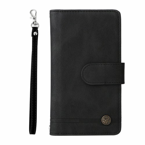 Flip Strap Zipper Wallet Phone Case For iPhone 16 15 14 13 12 11 Pro Max XR XS - 第 13/17 張圖片