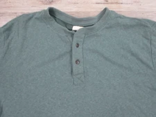 Marine Layer Shirt Mens Large Green Henley Cotton Casual  Thermal Base Layer