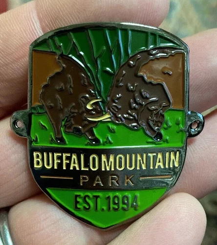 New Bison Buffalo  Mountain Park walking Stick Hiking Medallion