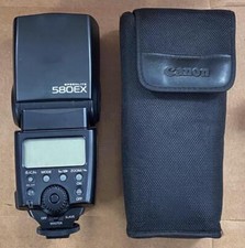 CANON SPEEDLITE 580EX SHOE MOUNT FLASH W/ SOFT CASE- USED.