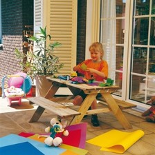 Kindersitzgruppe Picknicktisch aus Holz Kiefer imprägniert 90x90x50 cm