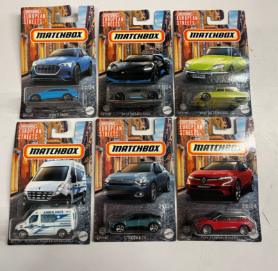 Complete 6 Car Set * 2024 Matchbox European Streets Case D Release