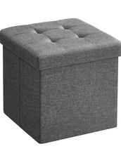 Stauraumhocker, Aufbewahrungsbank, Fußstütze, Bettabschlusshocker 30x30x30cm dunkelgrau