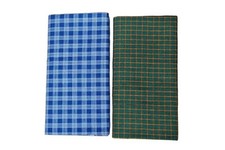 Men's Cotton Checkered Stitched Lungi For Men Size: 2.25 Mtr -Set of 2