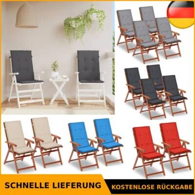 VIDAXL 2er/4er Set Auflage Hochlehner Stuhlauflage Sitzauflage Sitzkissen Gartenstuhl