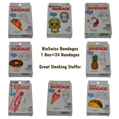 Band Aid Bandages 1 Box Bacon Taco Pizza Pineapple Unicorn or Skulls