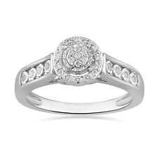 Jewelili Sterling Silver 1/10 Cttw Natural White Round Diamond Miracle Plate ...
