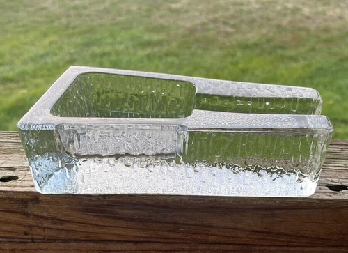 Blenko Glass Cigar Pipe Ashtray - Crystal