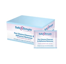 Safe N Simple Peri-Stoma Cleanser & Adhsesive Remover - Box of 50 Each