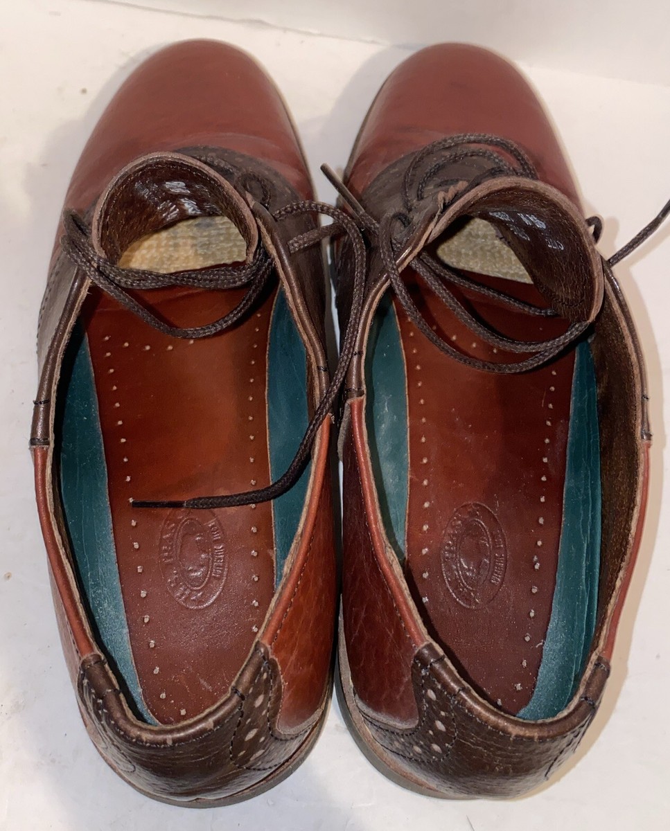 HS Trask Shoes Mens 9.5 M Saddle Two Tone Oxfords Casual  display picture 3