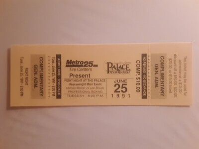 Michael Moorer Levi Bullups Boxing Ticket 1991