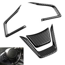Black Carbon Fiber Print Steering Plastic Trim Cover Fits 18-25 Legacy Outback