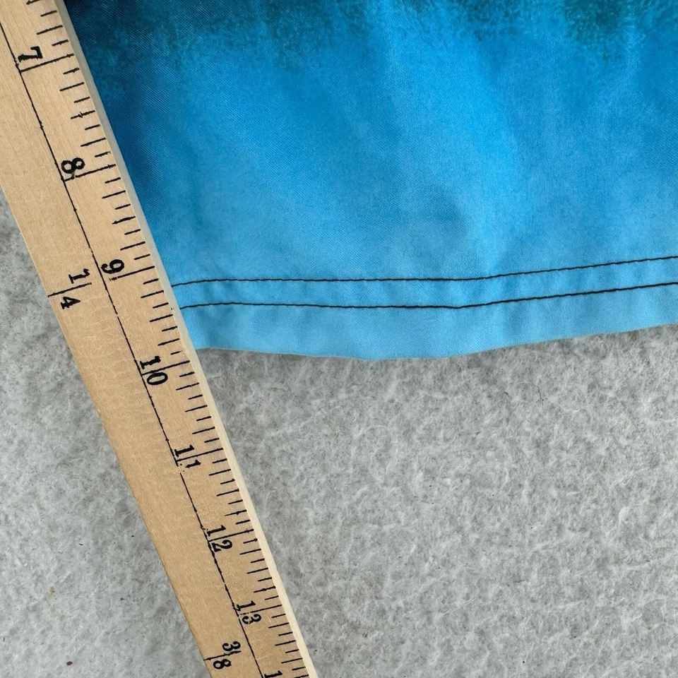 Ocean Current Board Shorts Mens 38 Swim Trunks Blue Green Lightning Print Beach - Image 4 of 4