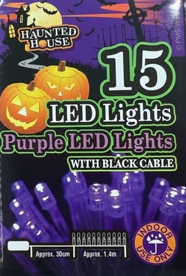 Halloween Lichterkette orange lila 1,4m batteriebetrieben Party Deko