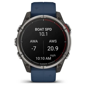 Garmin Nautical Quatix pour Smartwatch 8 Saphir Titanium Lunette Couleur Capitaine Bleu